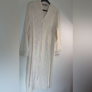Noire Jasmine Rose Luxurious Soft Cream Women's XL Zipper Robe